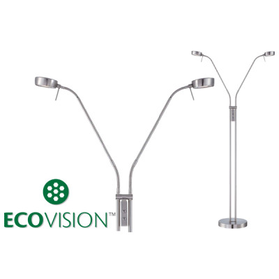 EcoVision LED podna svjetiljka 2×5W, 3000K - topla bijela, podesiva akrilna sjenila